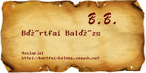 Bártfai Balázs névjegykártya