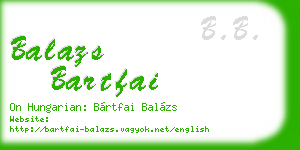 balazs bartfai business card